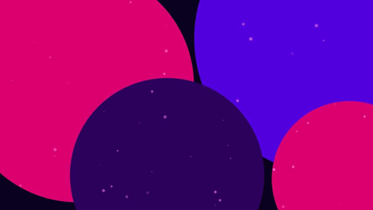 Abstract Motion Background with Floating Particles and Colorful Circles