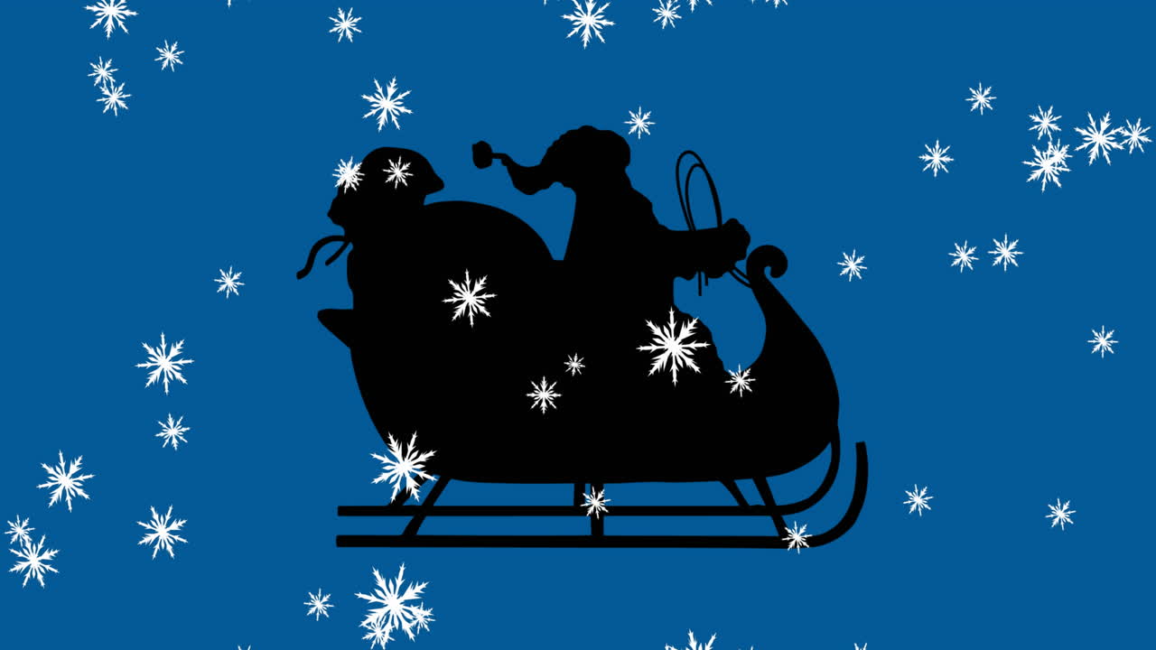 múltiples copos de nieve brillantes cayendo contra un fondo negro