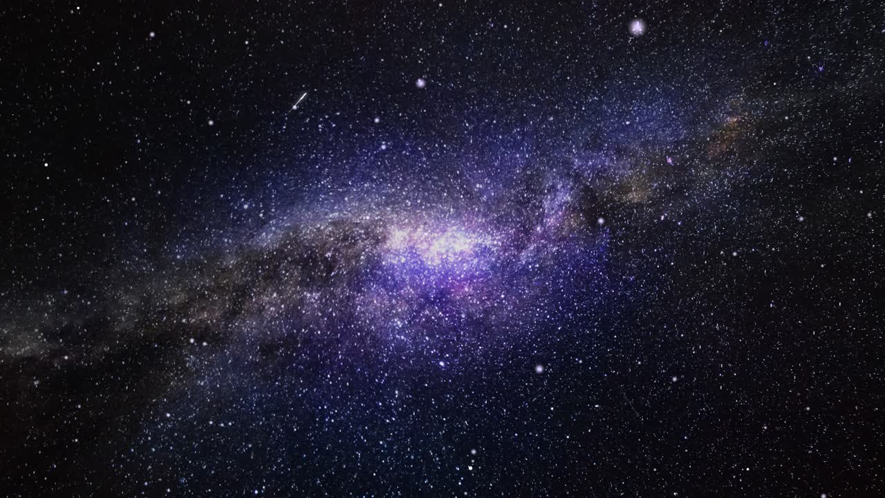 Abstract nebula space travel looped background fly from universe burn to the earth near planets