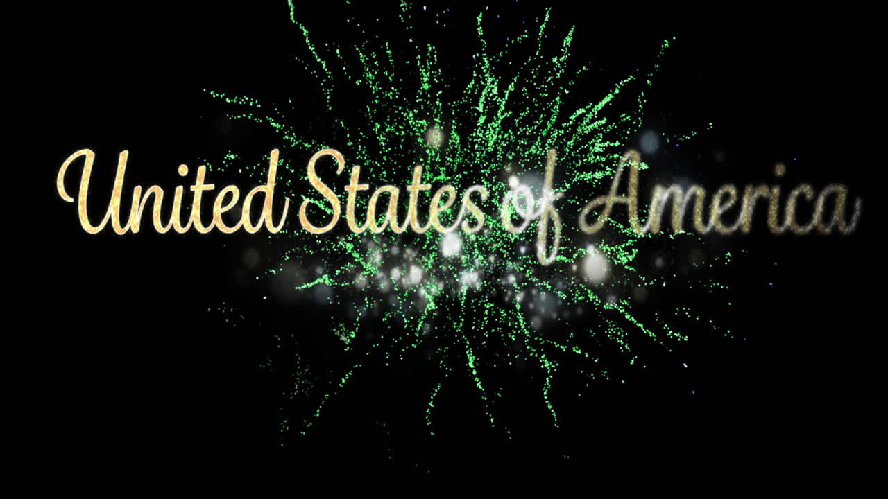 미국 텍스트와 불꽃놀이 4k