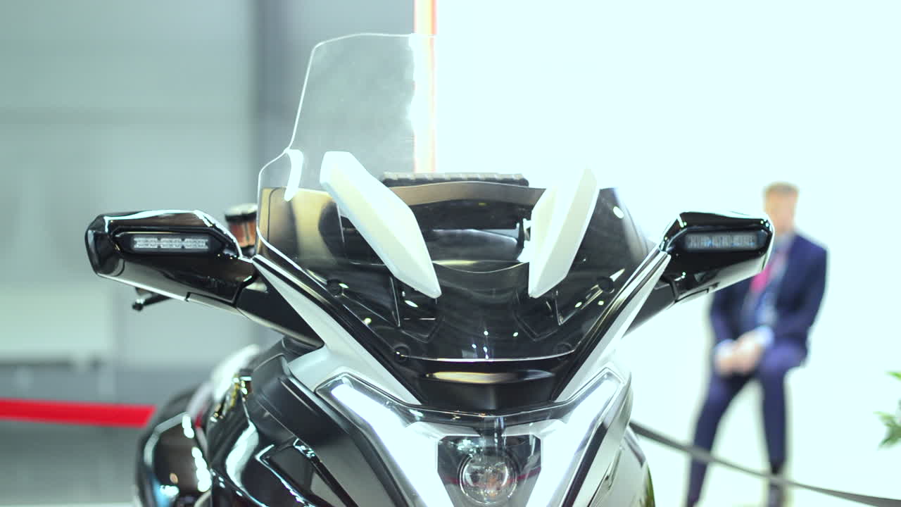 쇼 에서 오토바이 의 클로즈업