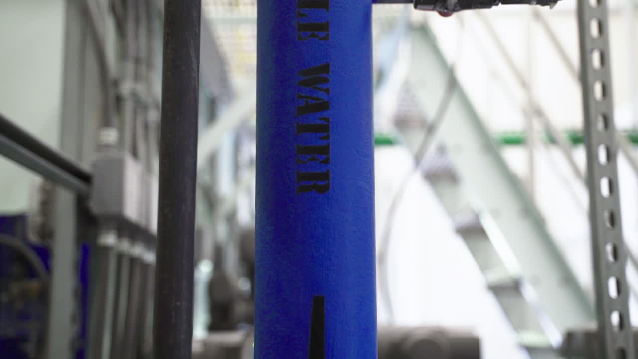 cierre de la tubería de agua potable en una planta de tratamiento de agua