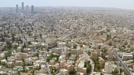 Drone-shot-over-Amman---Jordan,-June-2019