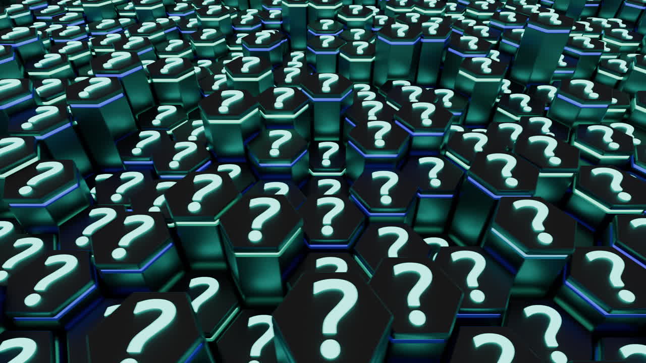 Infinite question mark symbols for business concept