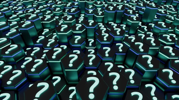 Infinite question mark symbols for business concept