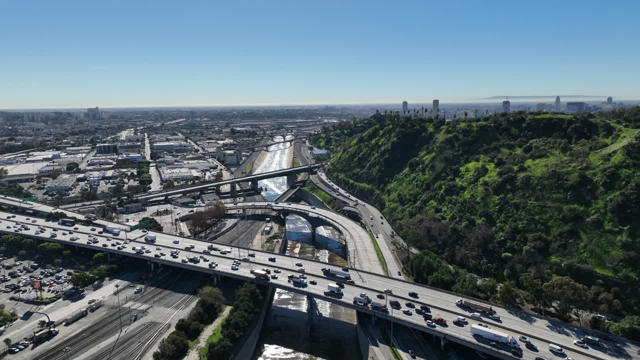 LA freeways from above with a drone