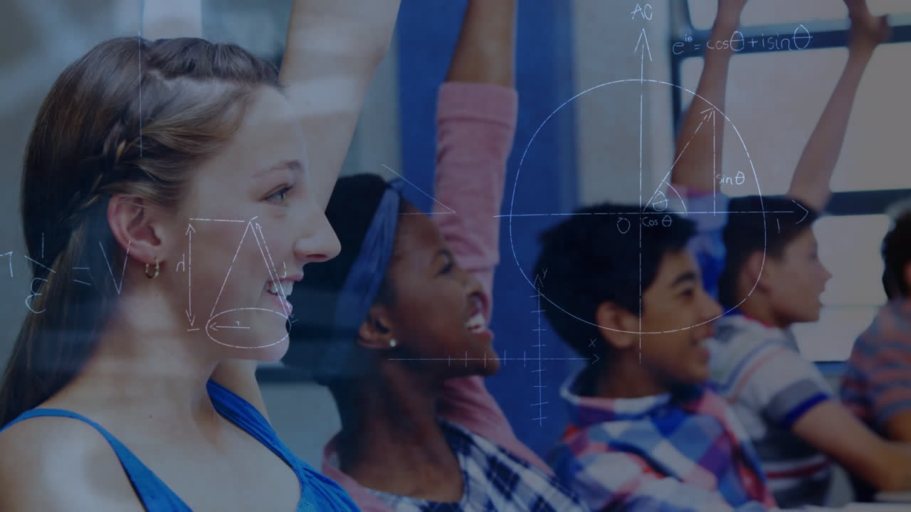 수학적 방정식의 애니메이션을 학교 어린이들의 학습에 대해