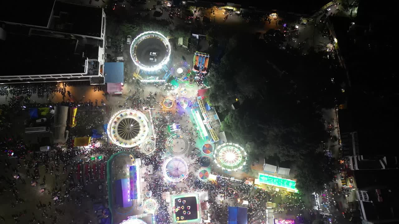Aerial view of Dussehra Mela in Ludhiana, Punjab, India