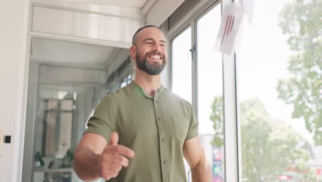 hombre de negocios creativo, sonrisa