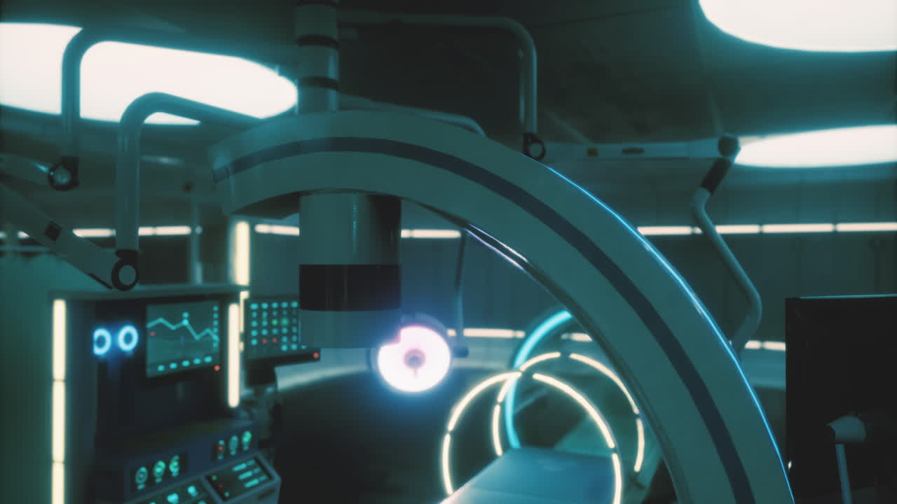 Advanced medical technology showcased in futuristic operating room design