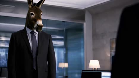 donkey in a business suit