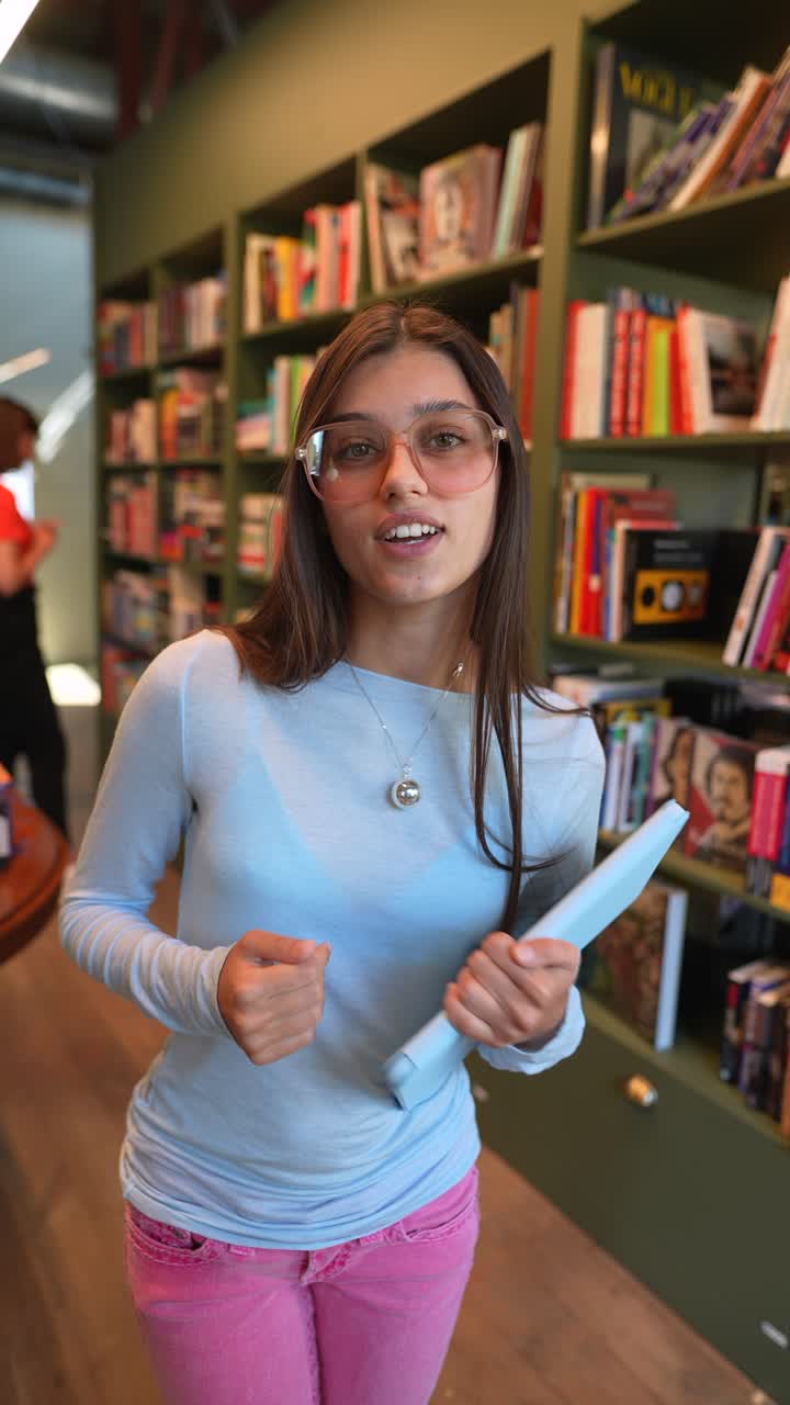 mujer en la librería