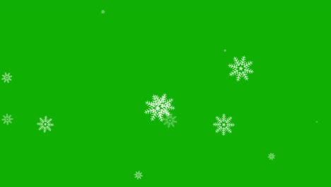 caída de copos de nieve gráficos de movimiento con fondo de pantalla verde