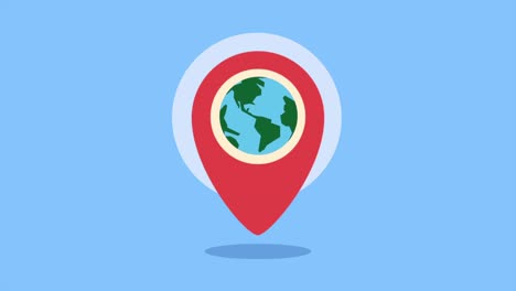 location pin with earth globe icon