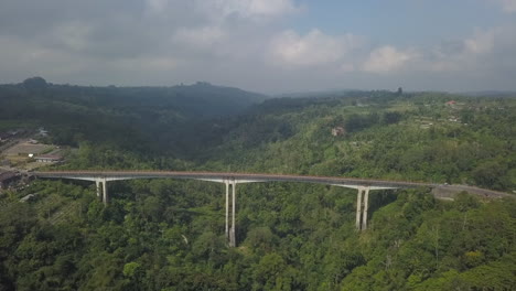 hazy aerial toward jembatan tukad bangkung bali's tallest