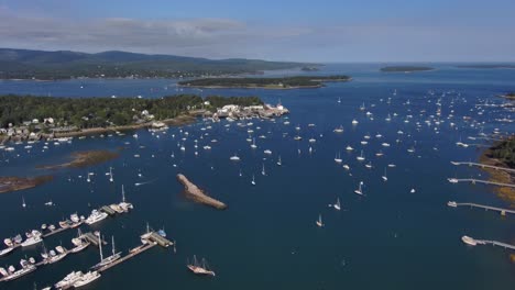 aerial view from the southwest harbor, maine in new england