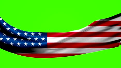 american usa flag banner waving, stars and stripes, united states of america flag waving, seamless looping 3d rendering on chroma key