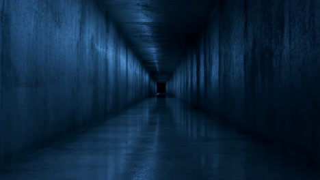 dark and mysterious concrete tunnel with distant light