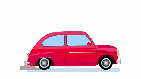 animación de diseño plano de un coche en movimiento.