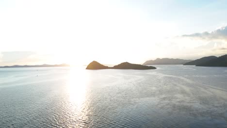 sunset over islands