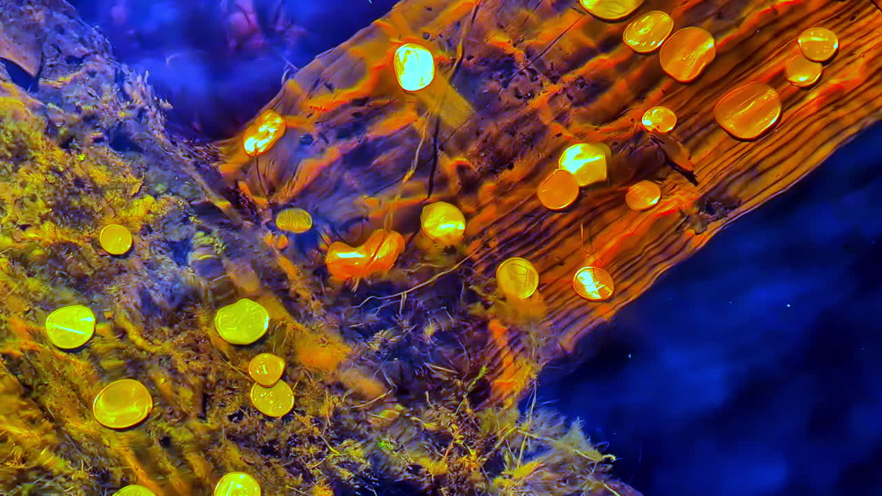 고 반이는 물 에 있는 소원 우물 속의 동전