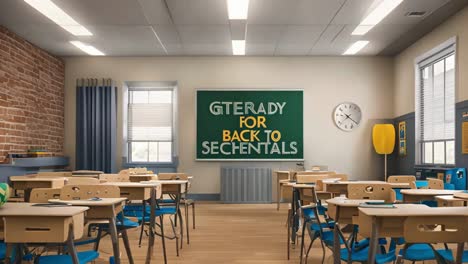 leeg klaslokaal op leraarsdag, een symbool van de onschatbare rol van leraren in het onderwijs