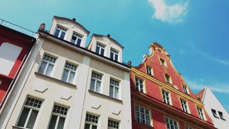 Medium-shot-of-historic-houses-in-downtown-Ingolstadt-"Am-Stein",-Bavaria,-Germany-1