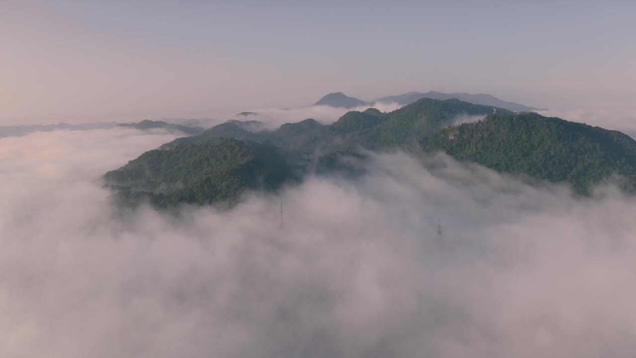 아침의 아름다운 공중 풍경.