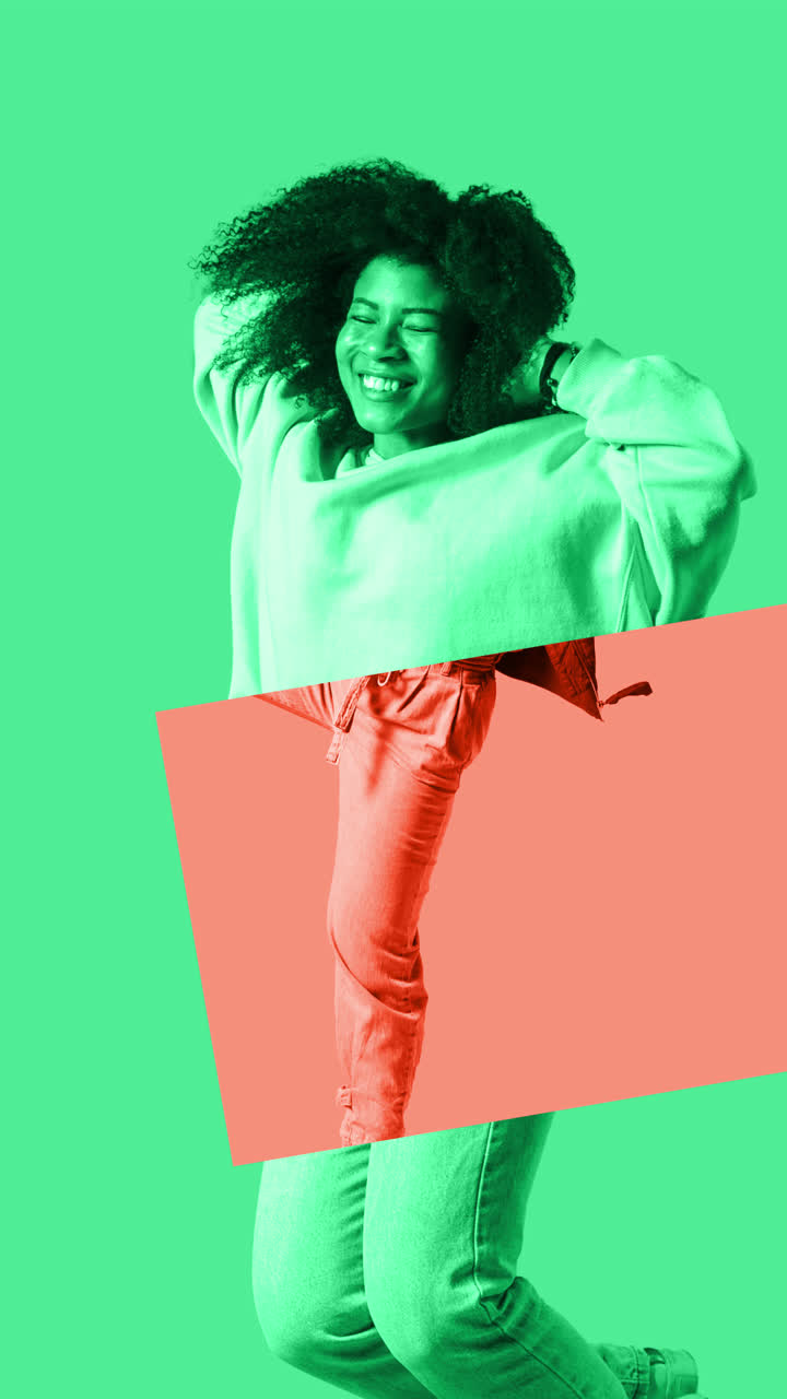 Abstract Digital Art with Geometric Shapes, Text, and Vibrant Colors