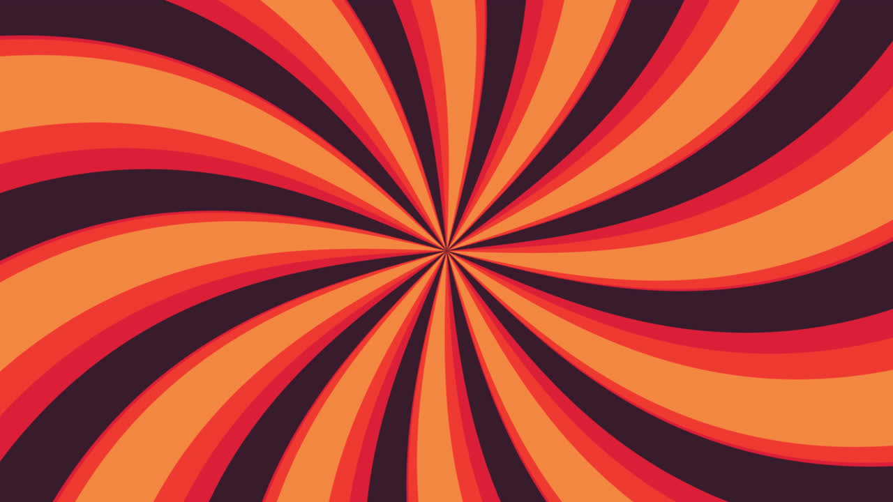 Retro Orange and Red Swirling Radial Pattern Animation