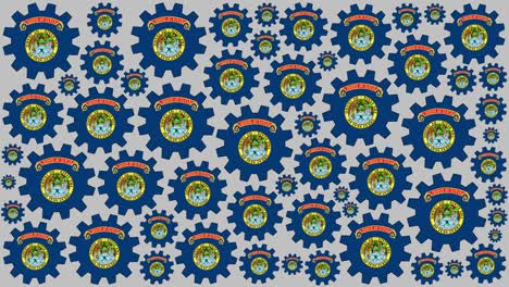 idaho bandera del estado de estados unidos engranajes girando fondo