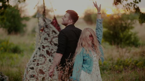 energetic couple dancing in dusk outdoors 2