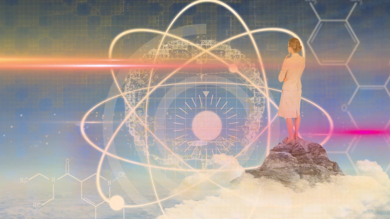 Animazione di un mirino circolare e elaborazione dati su un globo rotante
