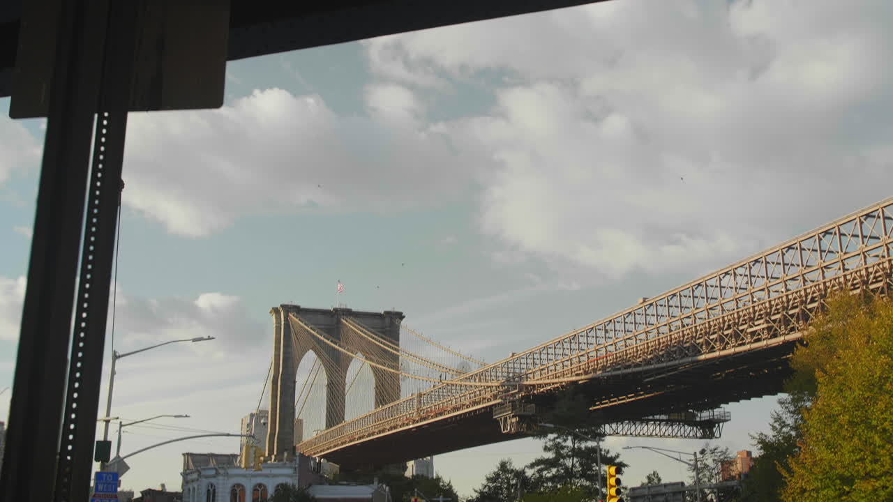 toma de cardán del puente de brooklyn en la hora dorada