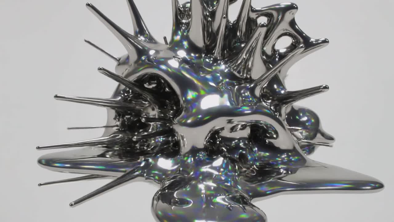 Reacting to magnet grid activation, magnetic liquid forming spikes, collapsing into pool in studio
