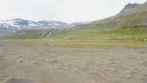 uninhabited harsh barren landscape of hornvik bay iceland