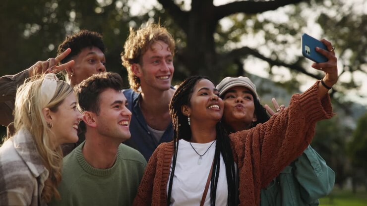 Friends taking a selfie