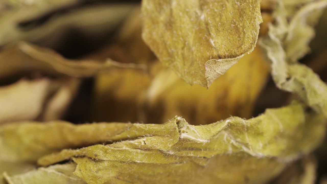 primer plano de hojas de té secas