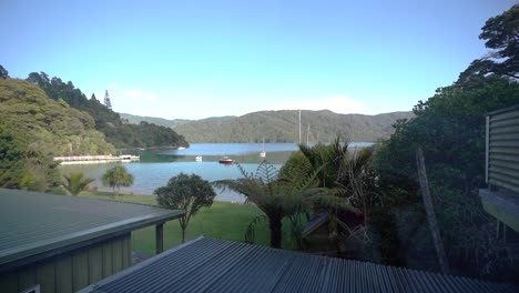 time lapse of sunny morning on canvastown, new zealand waterfront
