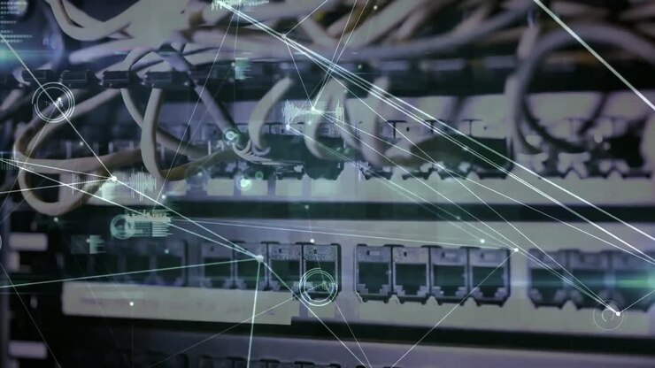 Animation of network of connections over computer server hardware