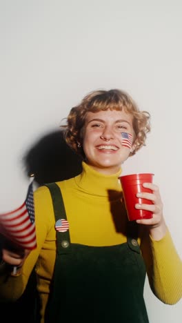 excited woman celebrating the election