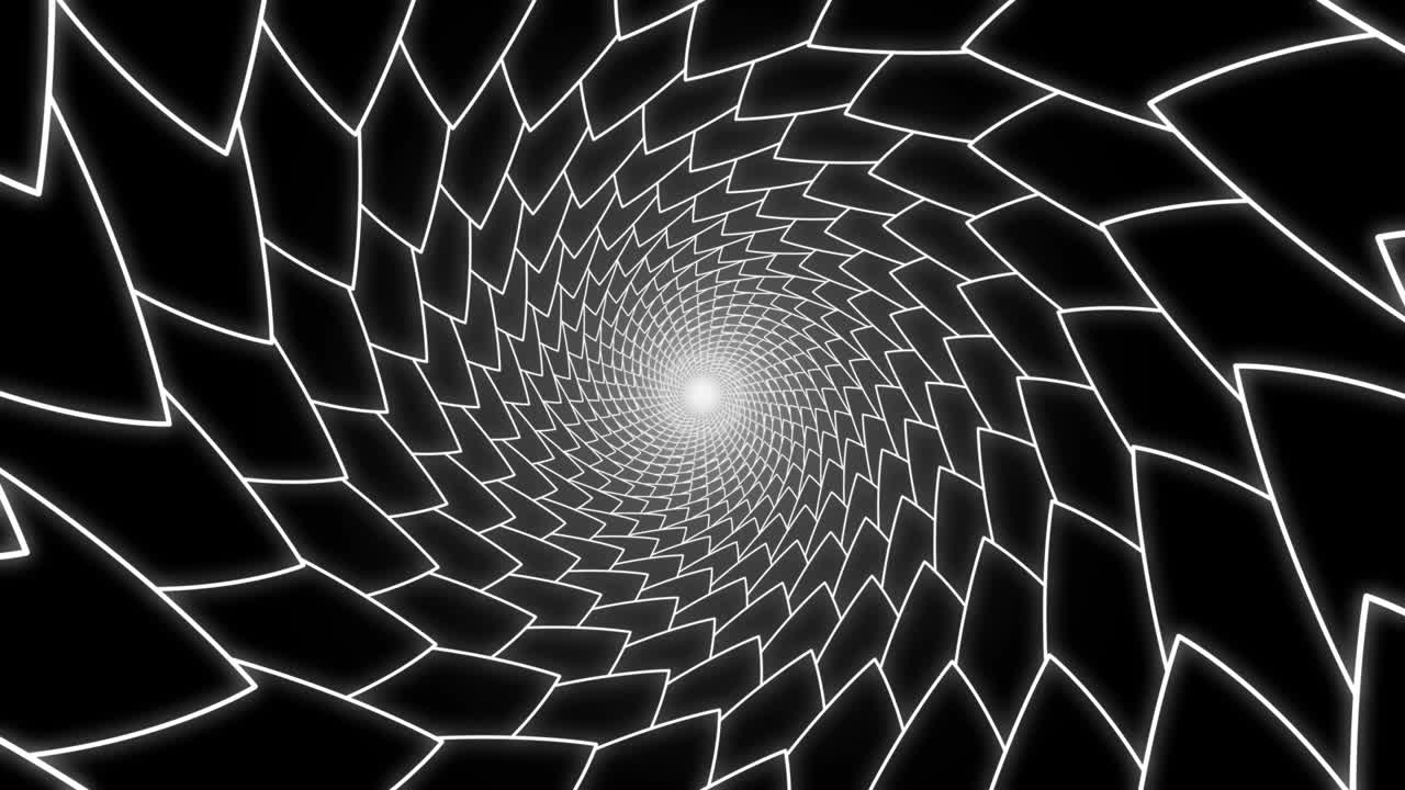 абстрактный графический туннель черно-белый геометрический спиральный цикл анимационный фон