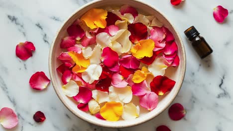 rose petal bath with essential oil