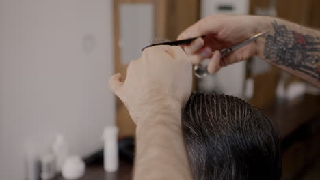 barber giving haircut