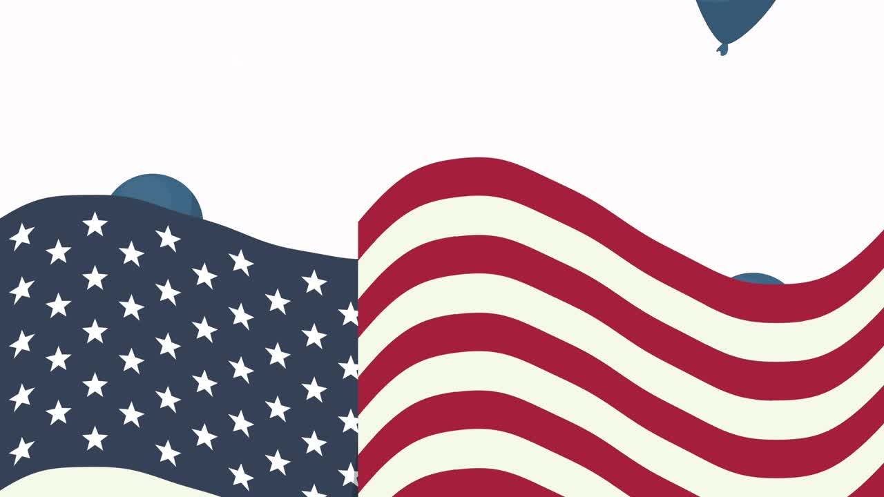estados unidos de américa bandera y globos de helio