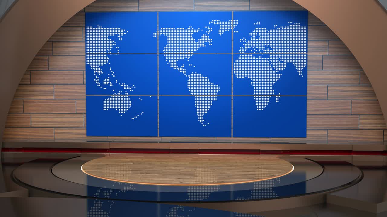 el bucle de fondo del estudio de noticias virtual en 3d