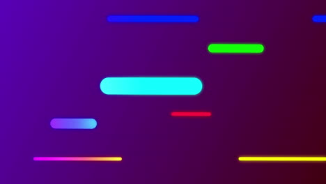 animación de formas de cápsulas coloridas que se mueven sobre un fondo púrpura oscuro