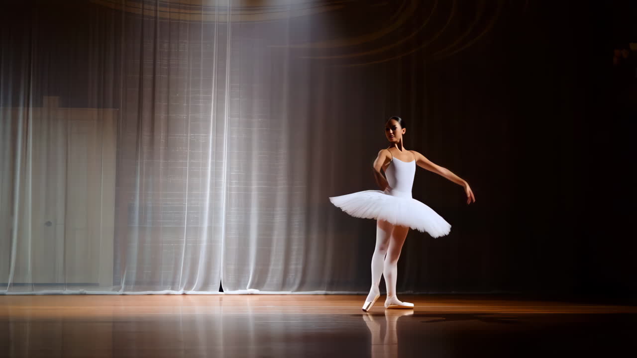 Ballerina Performing on Stage