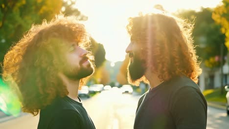 two men with curly red hair and beards