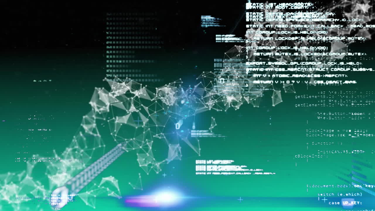 어두운 배경에서 dna 줄에 대한 데이터 처리의 애니메이션